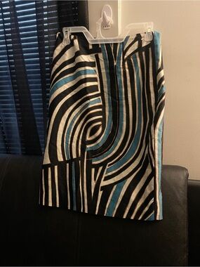 Rachel Roy Real Real Abstract Stripe A-Line Skirt in Multi colors Size 2 NWT